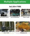 Heavy Duty 9x3.50-4 Tire And Inner Tube Set With Bent Valve Stem For Go Karts Scooters Mini Bikes Lawn Mowers Two Pack