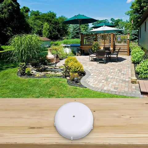 Heavy Duty Black Patio Furniture Glides And Table Feet Pads With Weather Beatproof Build For Rocking Chairs And Garden Tables on a wood surface.