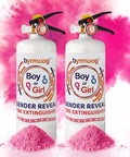 Big Time Gender Reveal Sprayers 2 Pack Biodegradable Color Powder Blasters with pink cornstarch for celebration.