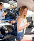 Dope Leopard Pattern Car Registration And Insurance Holder With Magnetic Closure Universal Document Organizer For License Cards And Glove Box Storage No More Rummaging Just Grab And Roll in use in car.