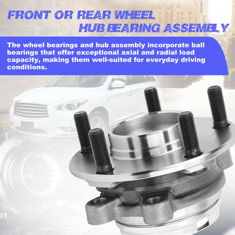 Front Wheel Hub Bearing Assembly Direct Fit Replacement For Nissan Altima Maxima Murano Pathfinder And Infiniti JX35 QX50 QX60 VKBA7611 513296 40202JA100 Durable, Easy Install, Reliable Wheel Hub Kit For Safe, Smooth Rides