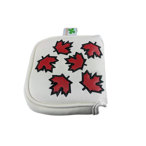 Mallet Putter Headcover For Golf Clubs With Canada Maple Leaf Novelty Design Premium Faux Leather Durable Putter Cover For Most Brands