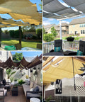 Outdoor spaces with 3 By 16 Foot Retractable Pergola Shade Cover With Wave Shade Sail UV Protective 220GSM Poly Fabric.
