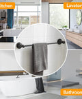 Adjustable Bronze 16 to 26 Inch Towel Bar Rack for Bathroom Wall Mounted Towel Holder Retractable Rod Hanger in bathroom setting