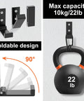12 Piece Aluminum Alloy Folding Wall Hooks Heavy Duty Coat Hangers Foldable Rustproof Closet Organizer With Mounting Hardware For Coats Towels And Headphones showing foldable design and weight capacity.