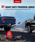 Heavy Duty Come Along Winch 5 Ton 10000 Lbs Hand Winch Tool with 10 Ft Rope pulling two trucks on rocky terrain