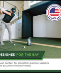 Golfer using Replaceable Indoor Golf Hitting Strip Kit With Dope Real Fairway Feel On Teeline Turf for home simulator practice