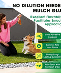 Ready to Use Mulch and Gravel Glue for Landscaping No Mess No Fuss One Gallon Rock Binder Non Toxic Weather Resistant Holds Pebbles Pine Straw for Garden Paths and Beds With Easy Application woman and dog on lawn