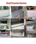 Heavy Duty Aluminum Flood Shields For Doors And Warehouse Openings, Modular barrier set up across various openings.