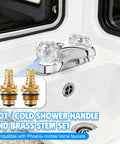 DIY Faucet Stem and Handle Replacement Kit for Phoenix Mobile Home Faucets Brass Shower Stem and acrylic knob in sink
