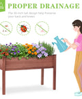 Heavy Duty Raised Garden Bed With Thick 2.4 Inch Leg Stand 48 By 24 By 30 Inches Outdoor Wood Elevated Planter Box With Liner