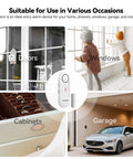 2-In-1 Alarm And Chime Door Sensor With Easy Install, Three-Stage Volume Control, Quick Alarm For Doors And Gates, Ideal For Pool Safety, Kids, Pets And Home Security, 3-Pack on doors, windows, cabinets, and garage
