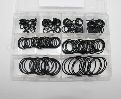 Heavy Duty ORS ORFS Flat Face O Ring Seal Kit for Hydraulic Fittings with Buna N 90 Durometer, 210 Piece Set displayed in box