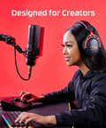 Streamer using Pro Level Audio Mixer Interface For Streamers And Creators With Easy To Use Controls And Studio Quality 24 Bit 96 KHz Sound