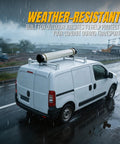 Van with 6 Inch Diameter PVC Conduit Carrier Kit Black With Mounting Hardware For Secure Transport during rain on highway