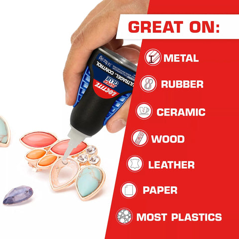 Hand applying Ultra Gel Control Clear Super Glue 0.14 Fl Oz Bottle 1 Pack For Plastic Wood Metal Crafts And Repair on jewelry pieces