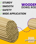 Premium 18 Inch Wooden Dowels Pack Of 36 Smooth Craft Rods Perfect For Diy Art Decor School Fun stacked wooden dowel rods.