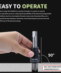 Hand holding part of M14x1.5 Thread Repair Kit With Stainless Steel Inserts, Drill, Tap, Counterbore, Install Driver, Guides, 9.4Mm Inserts, 10 Pack