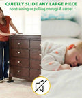 Extra Large Furniture Sliders For Carpet And Hardwood Floors 9.5 Inch Heavy Duty Reusable Moving Pads in use with dresser