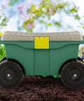 Rolling Garden Cart With Seat And Interior Tool Tray Green Plastic Garden Bench On Wheels For Easier Weeding Planting And Light Transport Includes Built In Storage For Tools And Supplies No More Crawling Or Kneeling
