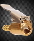 Lock On Air Chuck With Clip For 1/4 Inch Pro Grade Brass Portable Tire Inflator Nozzle Presta Valve Adapter And Tire Chucks