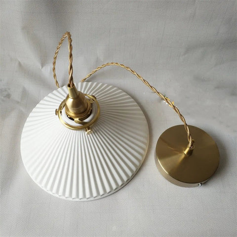 White Ceramic Pendant Light With Brass Socket And Switch Adjustable Hanging Ceiling Lamp For Kitchen Island Or Living Room Dope Modern Lighting Fixture
