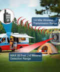 Outdoor Perimeter Alarm System for Camping with waterproof wireless motion sensor, 1/4 mile range, RV and tent setup