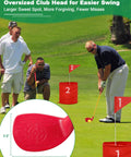 Backyard Golf Game Set With Oversized 5x3.5 Inch Club Heads And 36 Inch Lightweight Carbon Shaft For Adults shown in use on grass