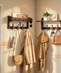 Rock Solid Wall Mounted Coat Rack With Storage Shelf Featuring 13 Heavy Duty Hooks For Seamless Entryway Organization And Quick Home Access With Zero Assembly Hassle, showcasing mail holder and coats.