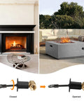 One Half Inch Gas Key Valve Kit For Fire Pit And Fireplace With Flange And Three Inch Key Flat Black installation view