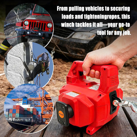 1000Lb Battery Powered Winch With 40Ft Synthetic Rope, Wireless Remote, Beefy 18V Compatible Lifting And Pulling For Trucks, ATVs, UTVs, Trailers, Requires 4.0Ah+ Battery in hand