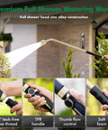 Person using Extra Long 36 Inch Watering Wand with thumb flow control to water garden shrubs