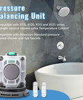 Two Pack Pressure Balancing Unit Replacement Kit for Shower and Tub Valves in bathroom setting