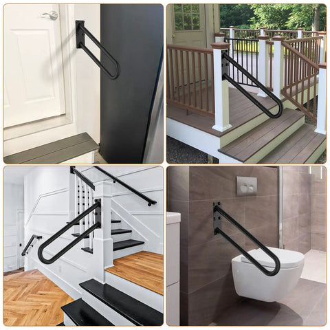 20 Inch Stainless Steel Handrail For 1 To 3 Steps, 1.25 Inch Tube, Oil Rubbed White Safety Grab Bar, Wall Mounted, 2 Pack overview