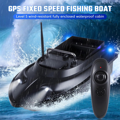 Remote Control Bait Boat For Anglers With Dual Motors And Long Range 546 Yards 12000mAh Battery 4.4Lb Payload LED Navigation