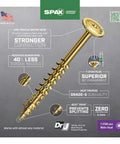 Heavy Duty Interior Wafer Head Cabinet Wood Screws Number 10 By 3 Multi Material Fasteners With Torx Drive Bulk Pail Two Bits displayed with features.