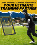Lacrosse And Volleyball Rebounder Net 4x7 Feet With Adjustable Five Angles For Soccer And Baseball Practice in use on a field