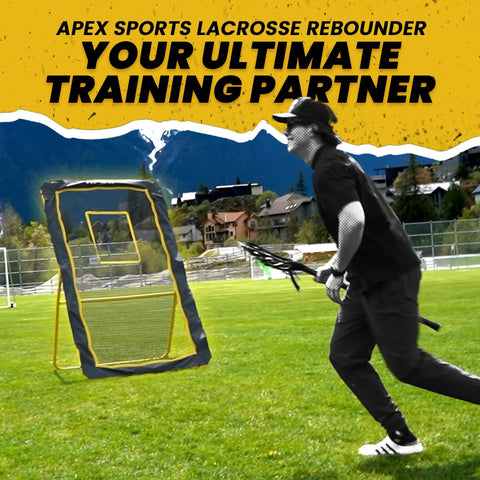 Lacrosse And Volleyball Rebounder Net 4x7 Feet With Adjustable Five Angles For Soccer And Baseball Practice in use on a field