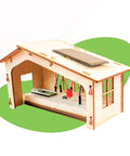 Solar House Building Kit For Kids And Teens Learn Clean Energy Concepts Build Working Circuits Test Solar Generation And Light Up A Mini House With A Flashlight Simulated Sun For A Fun Hands On STEM Experience wooden house kit