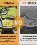 Comparison of 4 Pack Bee Watering Station For Garden 7.87 Inch Pollinator Watering Station, engineered polymer vs plastic.