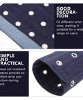 Lightweight Cut Resistant Wrist Guards With Breathable Mesh Sleeves For Mechanics And Yard Work showing dark blue fabric and durable eyelets.
