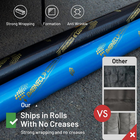 Babnecl suede auto headliner fabric rolls with foam backing in black and blue tube packaging