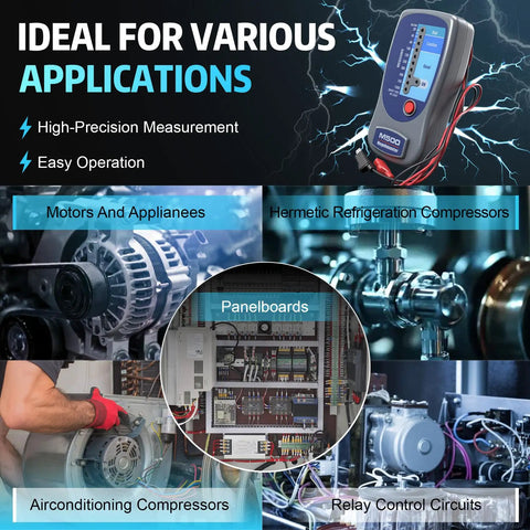 Pro Grade Insulation Resistance Tester Up To 1000 Megohms At 500V Durable Megohmmeter For HVAC Electrical DIY graphic applications