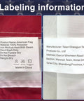 Labeling information on 5x8 Ft US Flag For Outdoor Use High Wind With Embroidered Stars And Sewn Stripes Brass Grommets