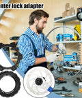 Mechanic using Beefy Center Lock Bike Rotor Tool For Upgrading Your Ride With Durable Aluminum Adapters And High Performance Brake Rotors
