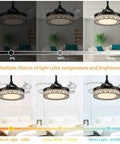 42 Inch Retractable Ceiling Fan With Dimmable Lights And App Remote Control showing light color temperatures