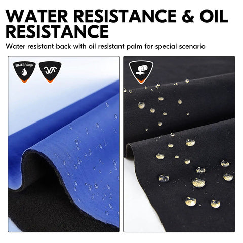 Water resistance of Beefy Coldproof Winter Work Gloves For Extreme Cold -20C With 3M Thinsulate 150G Insulation, black fabric detail