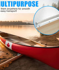 Heavy Duty Boat Trailer Rollers Set of 4, 1.5 Inch Diameter on a wooden surface with a canoe for transport.