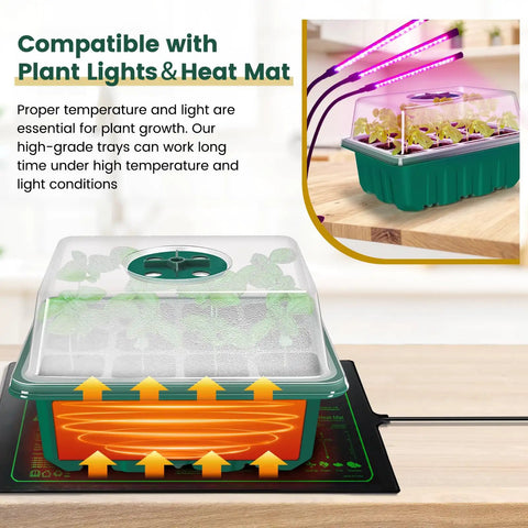 3rd Gen Seed Starter Tray Set With 120 Cells In 10 Packs And A Thick Reusable Seed Tray With Adjustable Humidity Dome for plants