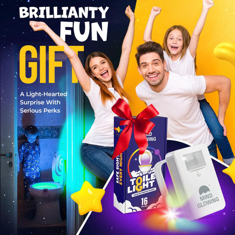 Family holding Motion Sensor Toilet Night Light With Color Changing Led Dimmer For Safe Midnight Visits And Potty Training